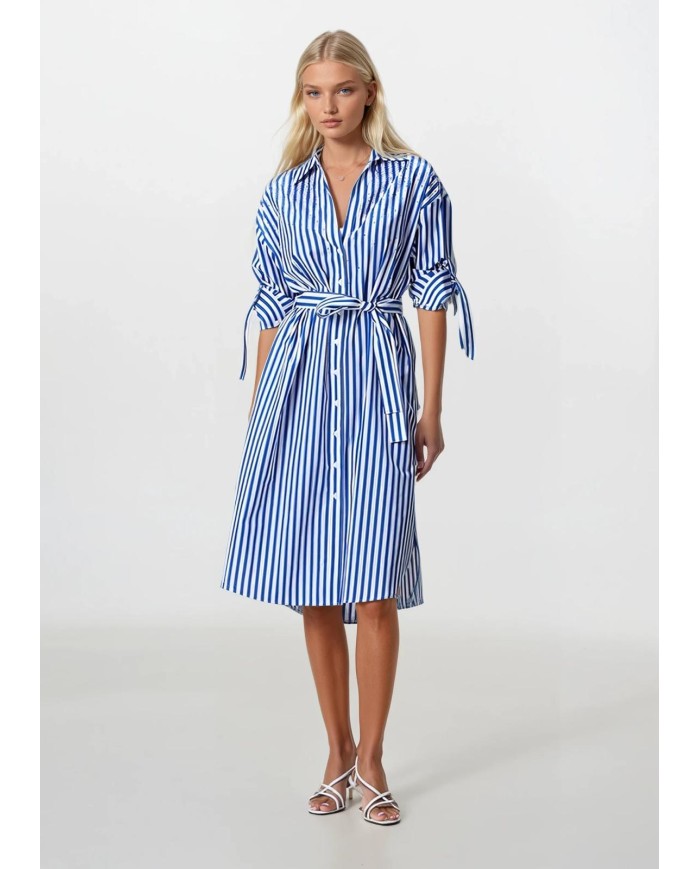 Taş İşlemeli Apoletli Midi Elbise