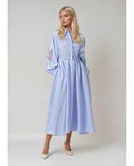 Kolu Dantel İşlemeli Maxi Elbise