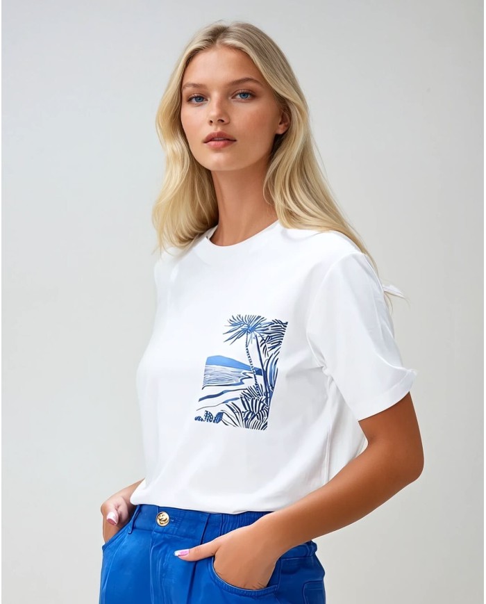 Taş İşleme ve Çift DTF Baskı T-Shirt