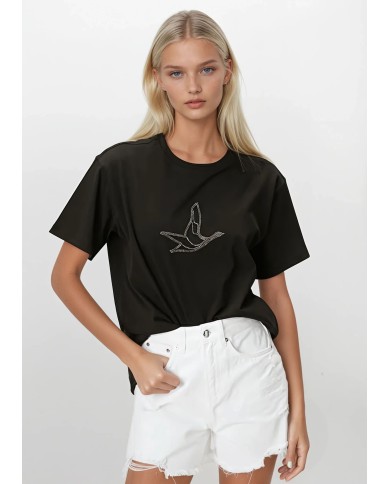 Meç Zincir Taş İşlemeli T-Shirt