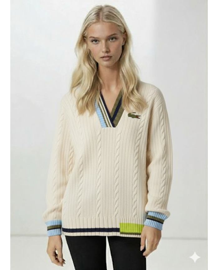 V Yaka Loose Fit Renk Bloklu Kazak