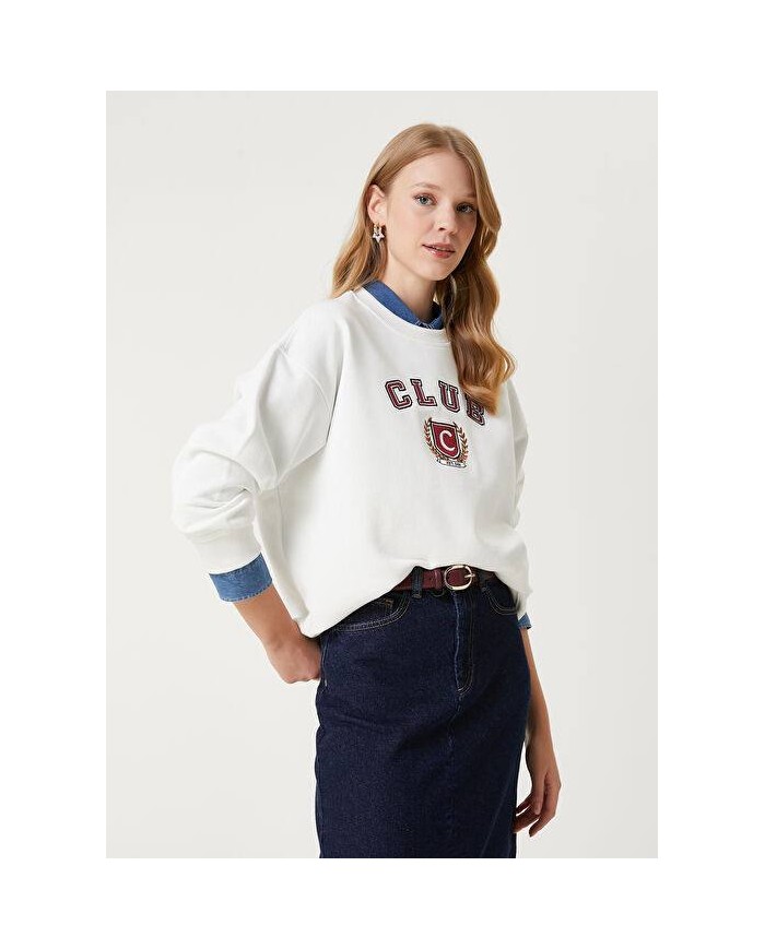 CLUB Logo Baskılı Sweatshirt
