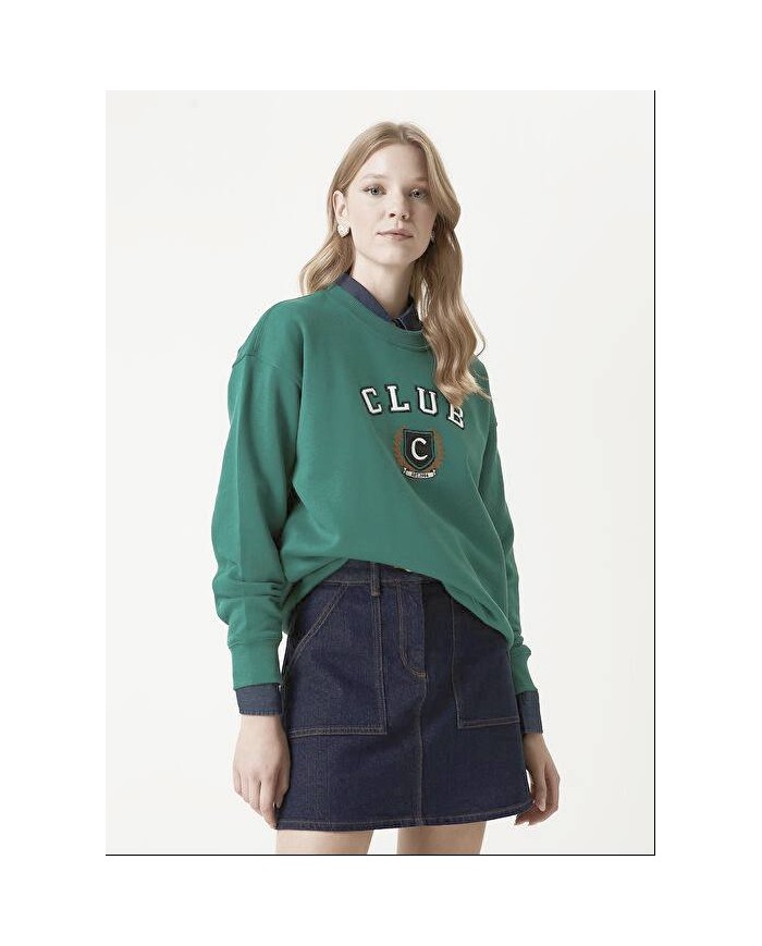 CLUB Logo Baskılı Sweatshirt