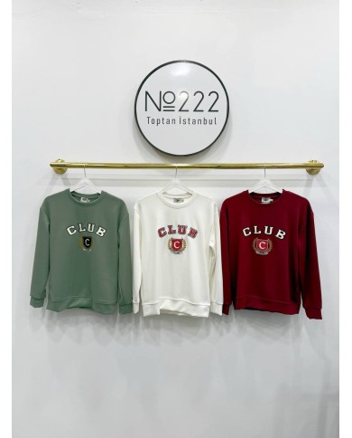 CLUB Logo Baskılı Sweatshirt