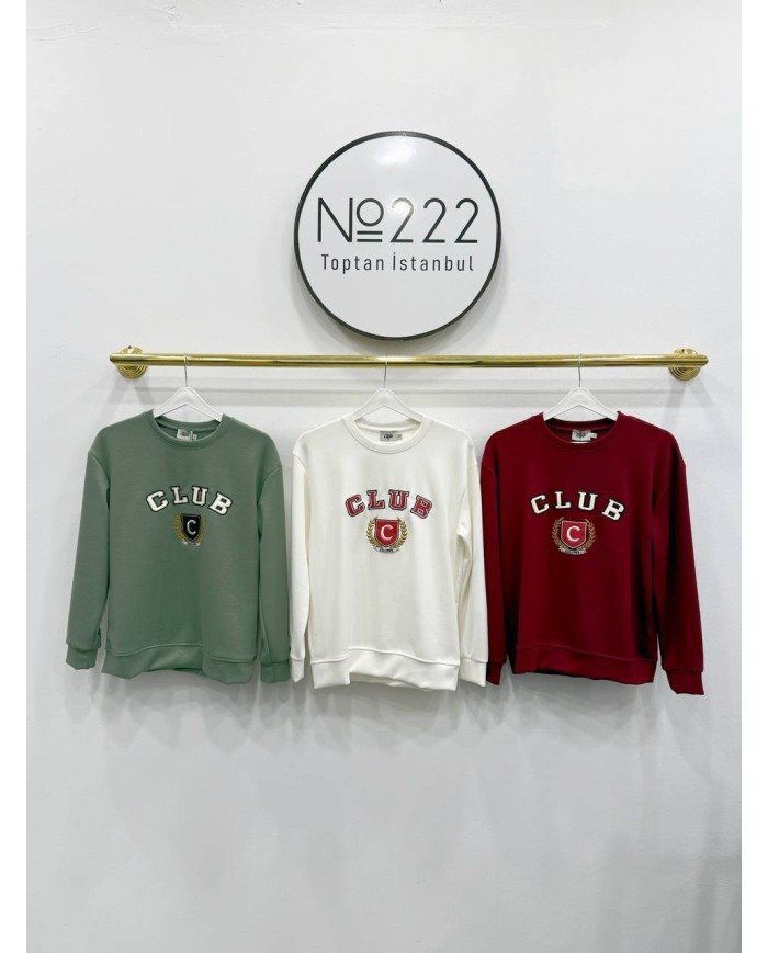 CLUB Logo Baskılı Sweatshirt