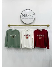 CLUB Logo Baskılı Sweatshirt