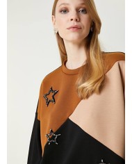 Meç Zincir Taşlı Sweatshirt