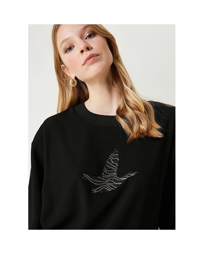 Meç Zincir Taşlı Sweatshirt