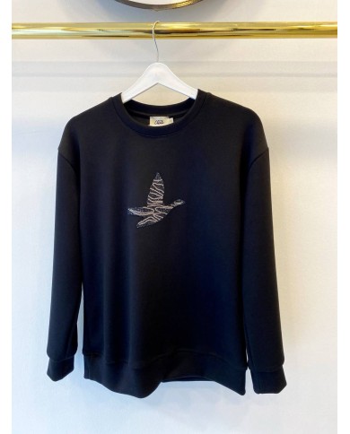 Meç Zincir Taşlı Sweatshirt