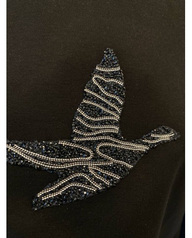 Meç Zincir Taşlı Sweatshirt