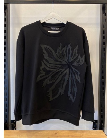 Deri Yaprak Motifli Sweatshirt