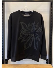 Deri Yaprak Motifli Sweatshirt