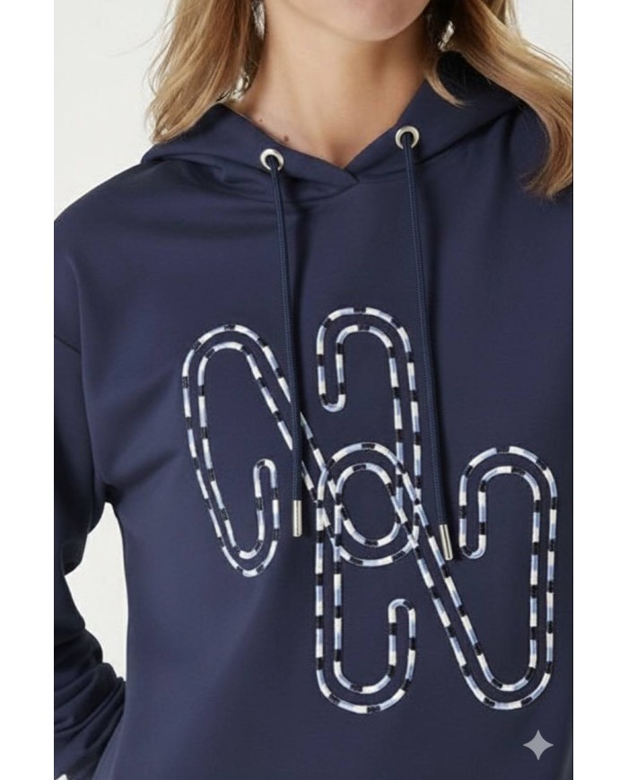 Kapüşonlu Nakışlı Sweatshirt