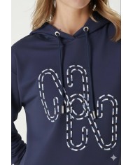 Kapüşonlu Nakışlı Sweatshirt