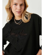 Kapüşonlu Nakışlı Sweatshirt