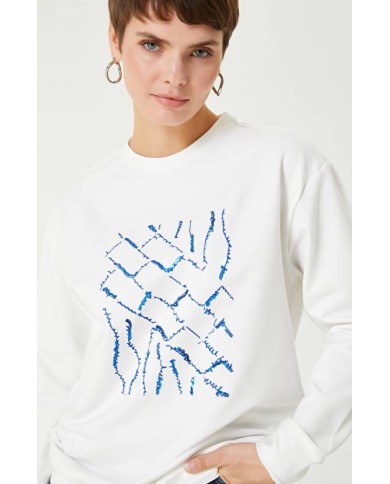 Payetli ve Nakışlı Sweatshirt