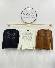 Taş Baskılı Sweatshirt