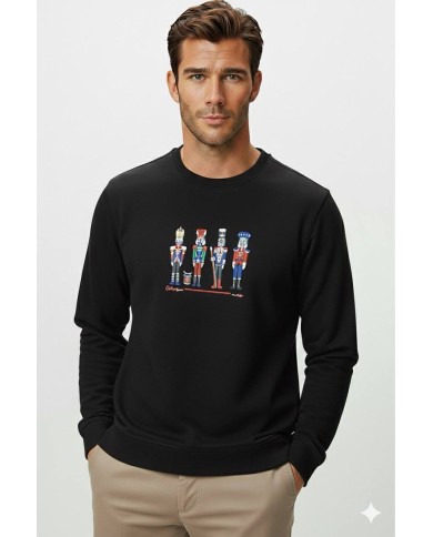 Kurşun Asker Nakışlı Sweatshirt