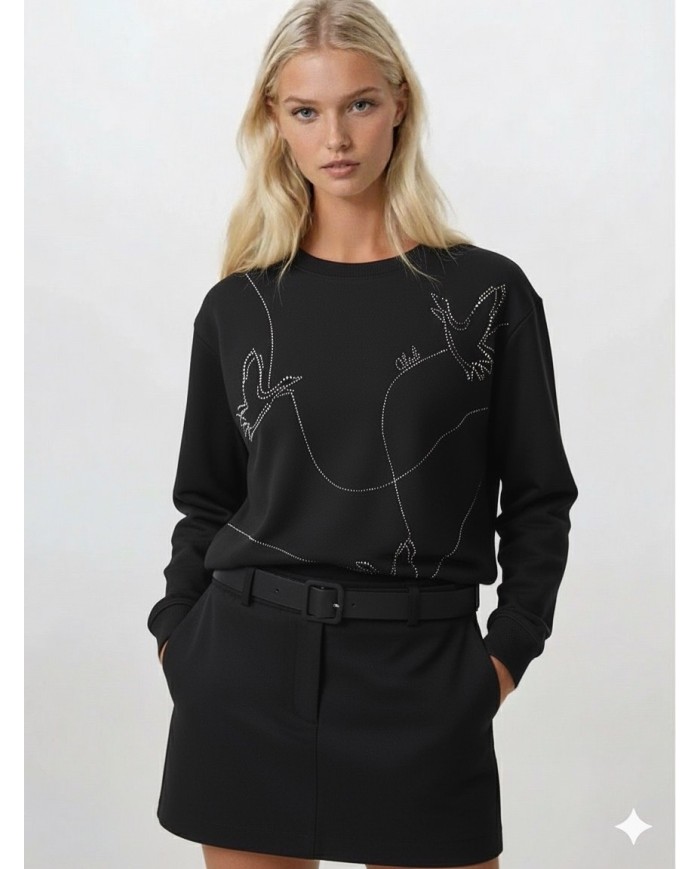 Taş Baskı Desenli Sweatshirt