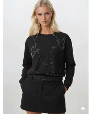 Taş Baskı Desenli Sweatshirt