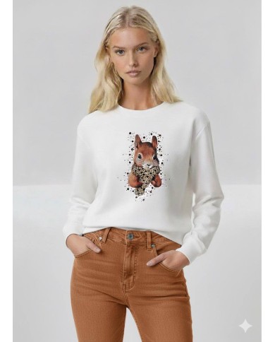 Taş ve DTF Baskı Desenli Sweatshirt