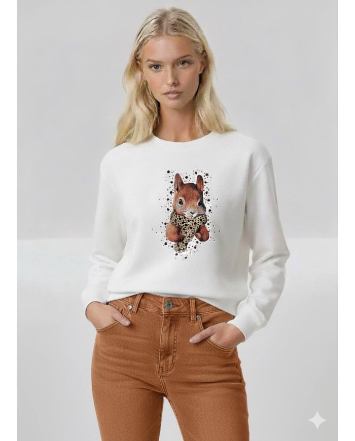 Taş ve DTF Baskı Desenli Sweatshirt