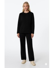 Taş ve DTF Baskı Desenli Sweatshirt