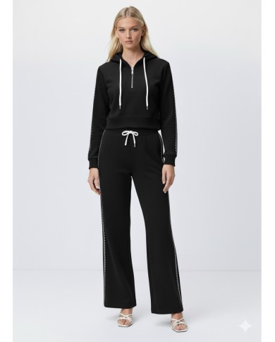 Kroşeta Dikişli Yarım Fermuar Modal Eşofman Takım