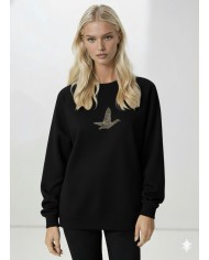Meç Metal Zincir Kaz Motifli Sweatshirt