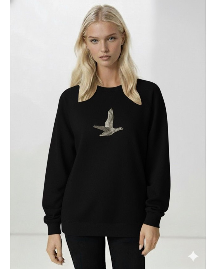 Meç Metal Zincir Kaz Motifli Sweatshirt