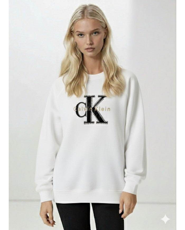 Fleksi ve Taş Baskı Modal Sweatshirt