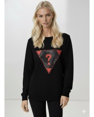 Üçgen Fleksi ve Taş Baskı Modal Sweatshirt
