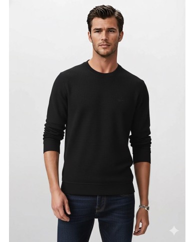 Fitilli Logo Nakışlı Basic Sweatshirt