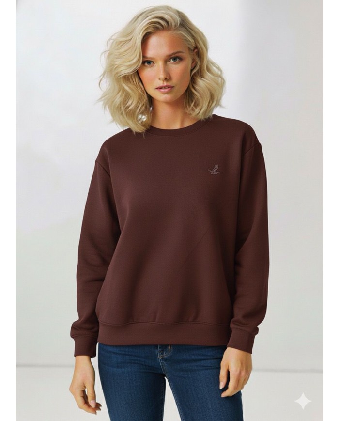 Göğsü Kaz Logo Basic Sweatshirt