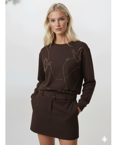 Taş Baskı Desenli Sweatshirt