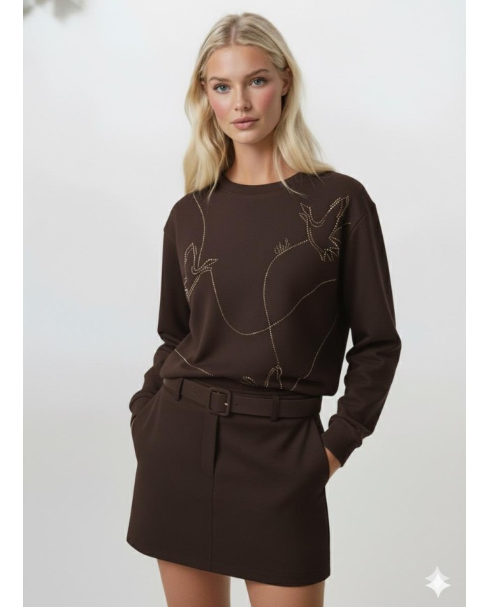 Taş Baskı Desenli Sweatshirt