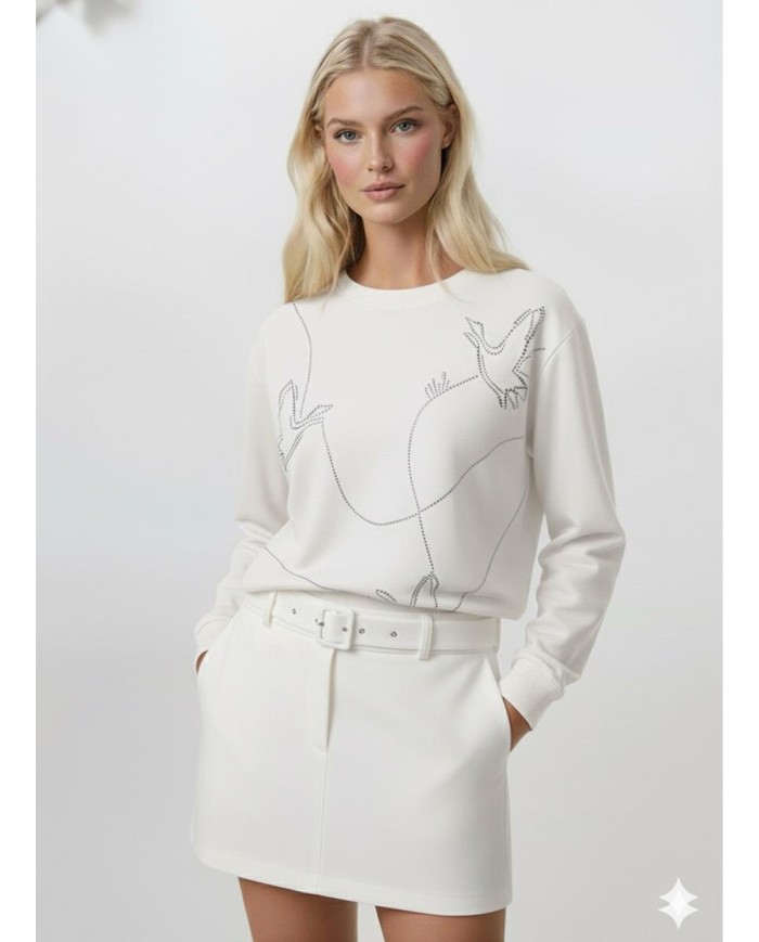 Taş Baskı Desenli Sweatshirt