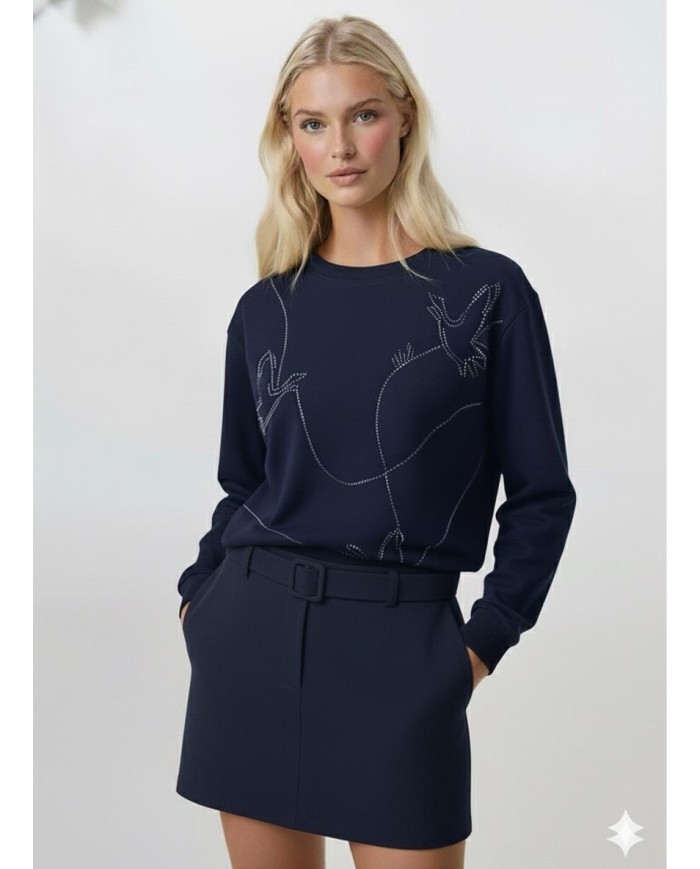 Taş Baskı Desenli Sweatshirt