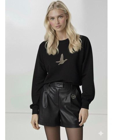 Antrasit Taş Baskı Sweatshirt