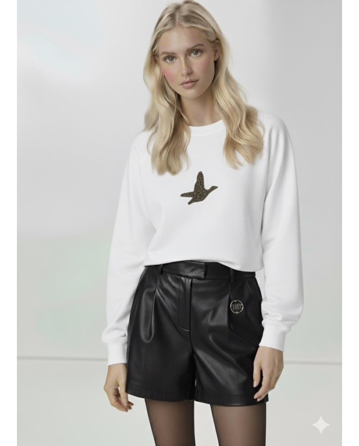 Antrasit Taş Baskı Sweatshirt