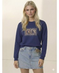 Taş Baskı Leopar Desenli Sweatshirt