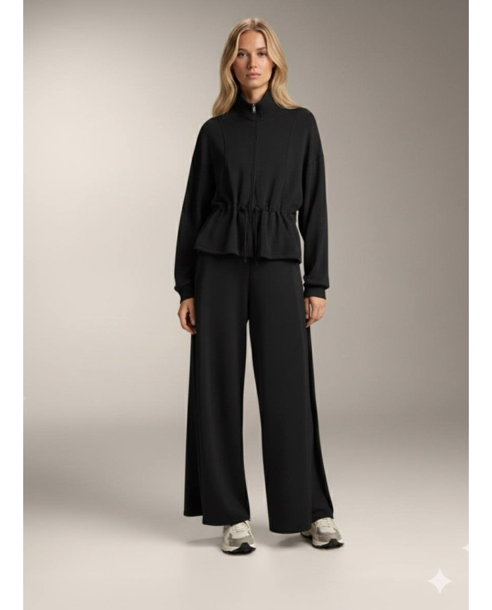 Belden Büzgülü ve Bağcıklı Kısa Eşofman Takım