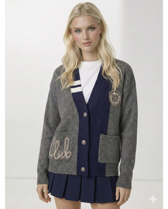 Taş İşleme Gerçek Yün Triko Hırka