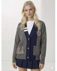 Taş İşleme Gerçek Yün Triko Hırka