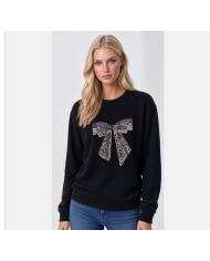 Çakma Taşlı ve İncili Fiyonk Sweatshirt